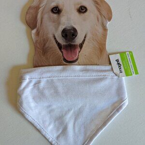NWT Dog Bandana White M-L Michaels Imagin8 Pets Med Large Clothes Bib Adjustable